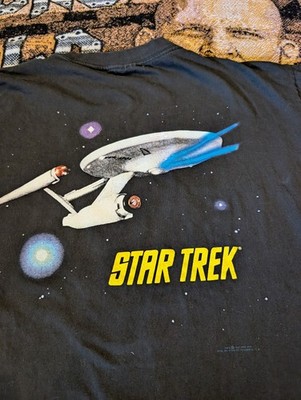 Vtg 1995 Stanley Desantis Star Trek TOS  Mens Large Black T Shirt Single Stitch