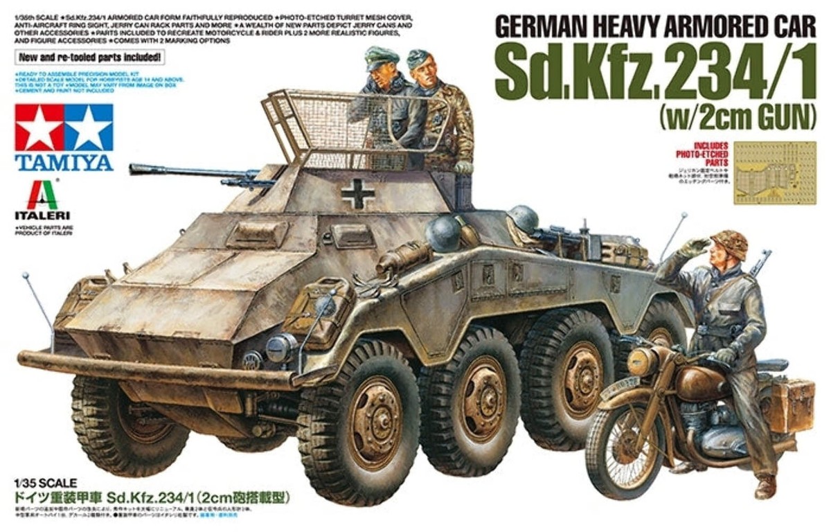 Tamiya 37019 1/35 German Sd.Kfz.234/1 Heavy Armored Car Model Kit
