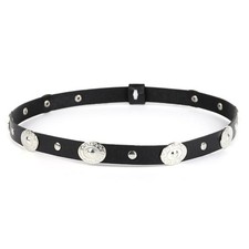 Hat Bands Black Leather Western Style with Silver Bull Head for Men Women