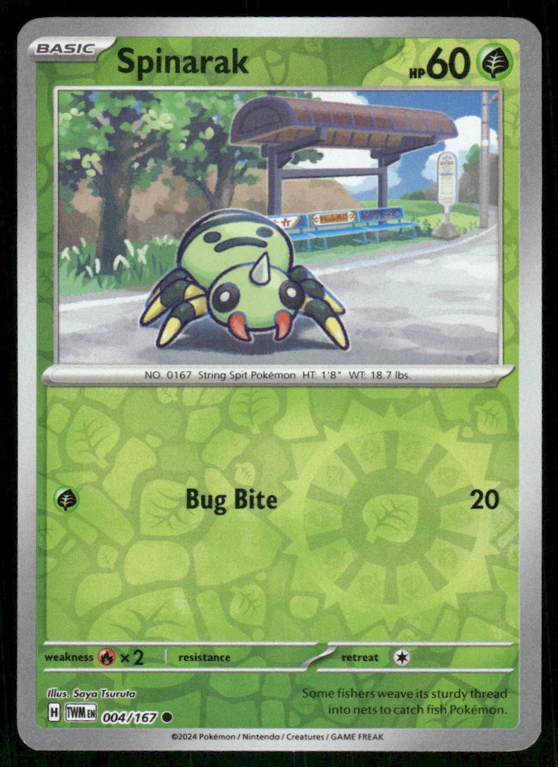 Spinarak 004/167 - Twilight Masquerade - Reverse Holo Common NM
