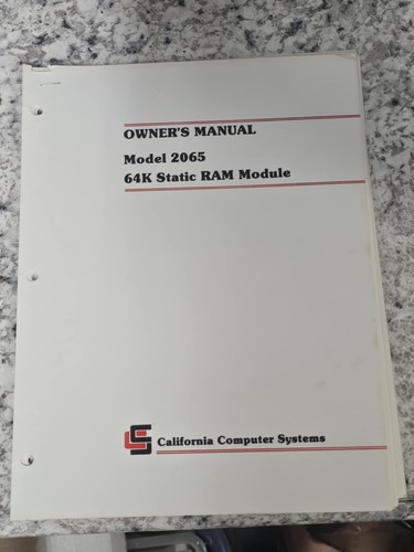Vintage Retro IMSAI S-100 California Computer Systems 2065 64K DRAM w/Manual - Picture 3 of 4