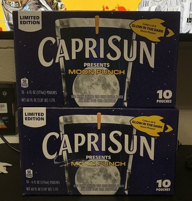 (x2) Capri Sun Limited Edition Moon Punch Glow The Dark Wild Cherry 10 Pouches
