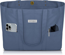 Large Canvas Tote Bag for Women Everything Bag with Pockets and Laptop Sleeve
