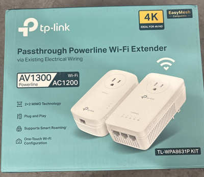 TP-Link Power Line Wifi Extender TL-WPA8631P Kit w/ AV1300 and AC1200