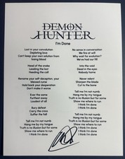 RYAN CLARK SIGNED LYRIC SHEET DEMON HUNTER SINGER I’M DONE AUTOGRAPH COA