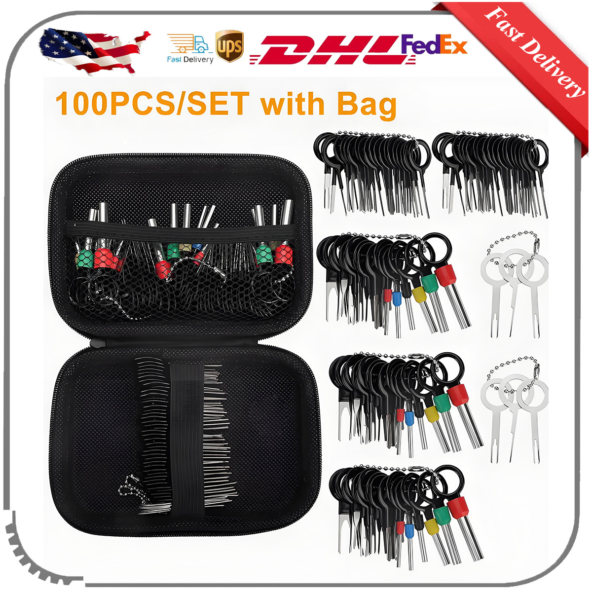 Terminal Pin Removal Tool Kit Depinning Electrical Connector Pin Extractor Tools