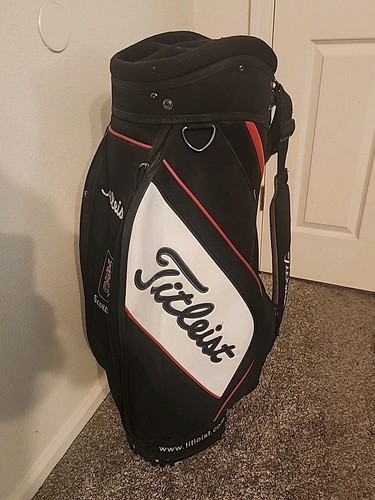 Titleist TPC Scottsdale Carry Cart 6-way Golf Bag Black Red White w/ strap - Picture 3 of 15