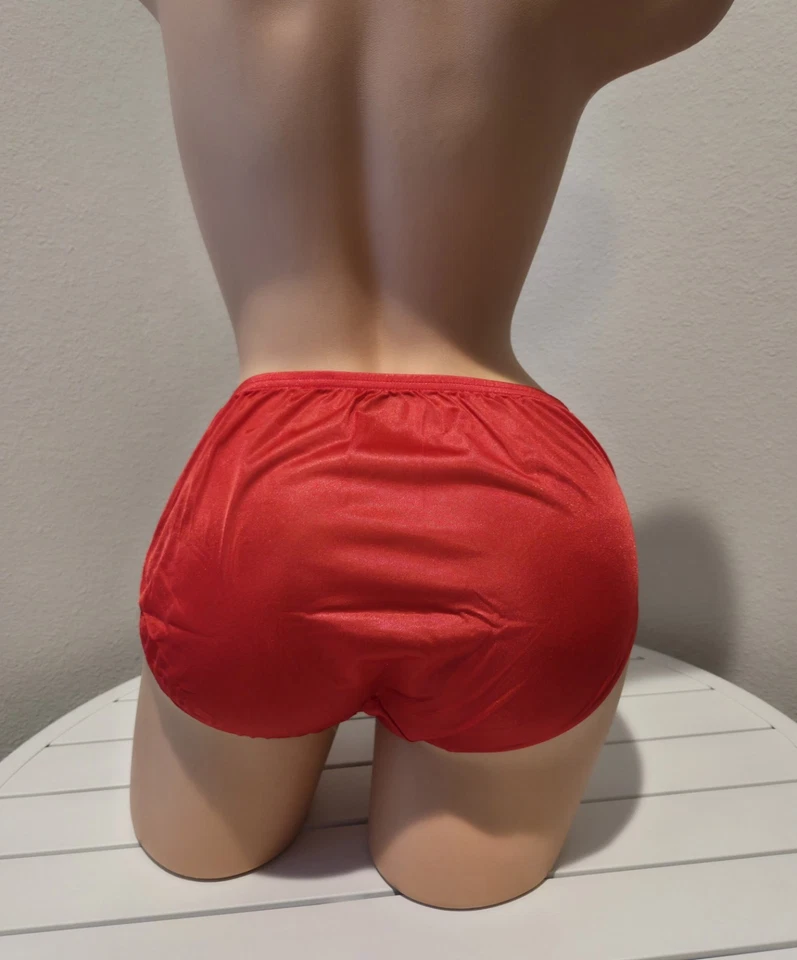 Panty de bikini Shadowline brillante nailon refuerzo ancho sedoso 7/L rojo 11032 Foto 3 de 4