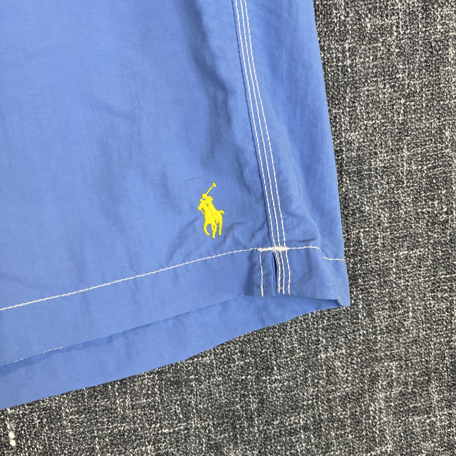 Polo Ralph Lauren vintage pantaloncino uomo XL blu tasche fodera pony ricamato anni 90