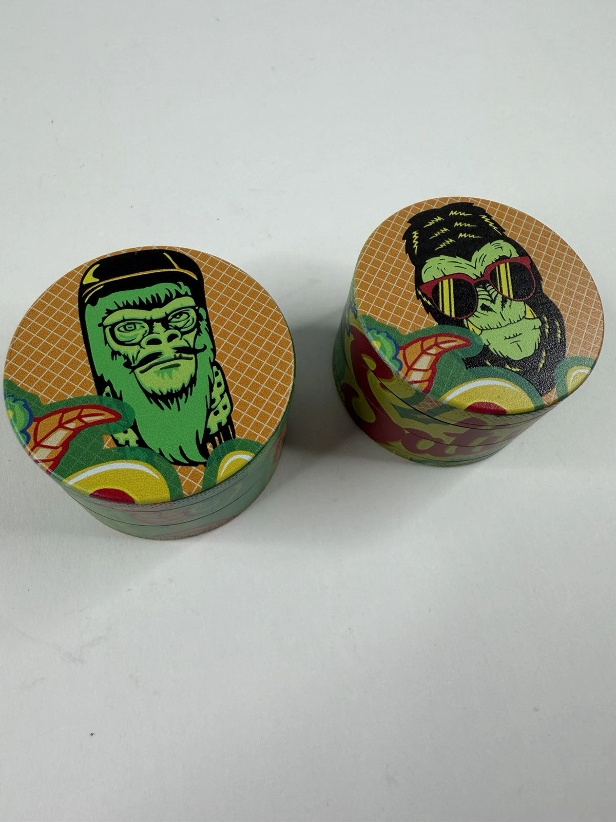 62 mm 4 Parts Gorilla Strain Metal Tobacco Herb Spice Grinder - Lot of 2 NEW
