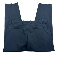 Uniqlo Smart Ankle Pants Mens XL Navy 100% Polyester Dress Trousers Work Office