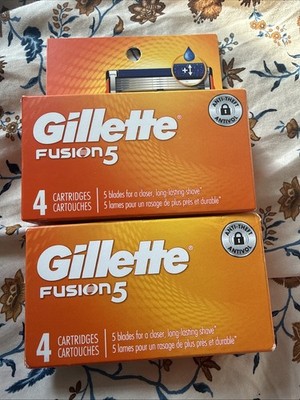 Lot of 2 Gillette Fusion 5 Razor Blades  2 Packs of 4 Total of 8
