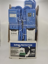 CyberPower 2-Pack 6-Outlet 500-J Surge Protector with 2-ft Cord, Blue