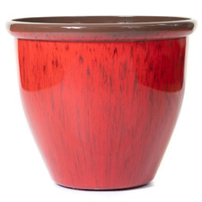 30cm Red Glaze Planter Plastic Garden Plant Pot-Ceramic Glazed Morden