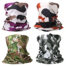 4pcs Cooling Neck Gaiter Sun Protection Face Mask Breathable Head Wrap, Camo K