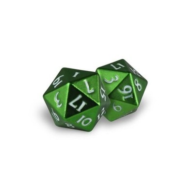 Ultra Pro - D20 Heavy Metal Dice Set of two (2) - Emerald Frost Green Metal Fini