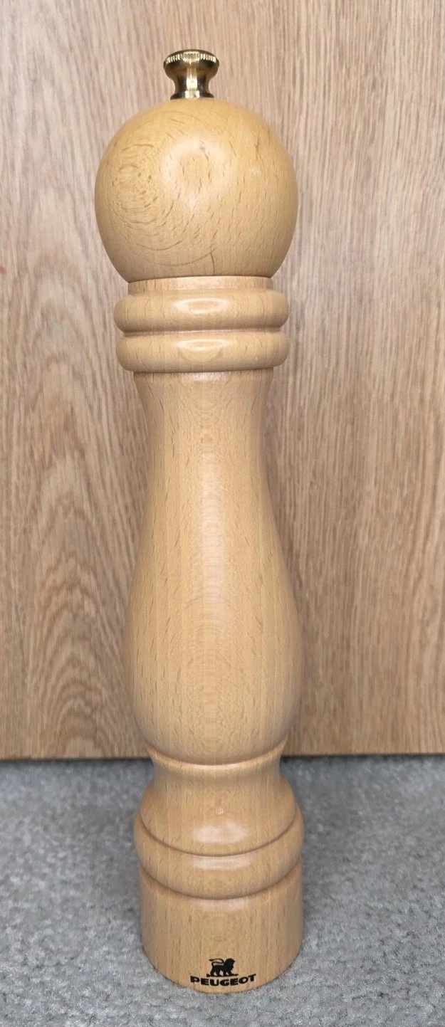 Vintage Peugeot Tall Pepper Mill Natural Wood 11"