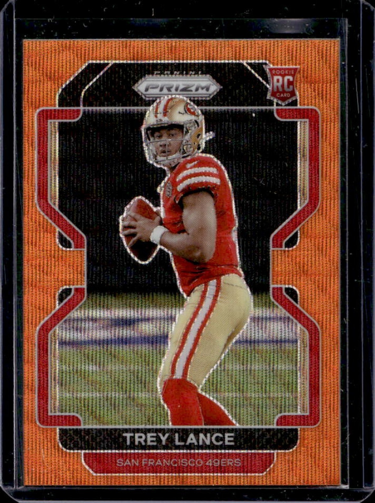 2021 Panini Prizm Trey Lance RC Orange Wave Rookie #/60 49ers