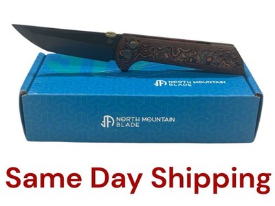 NORTH MOUNTAIN CHOP 2 RED CARBON FIBER SLD MAGIC BLADE BOTTON LOCK WITH CASE