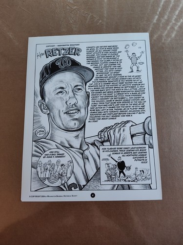 12 Washington Senators Baseball Player Biography Sheets By Joyner 2000-2009 GC - Foto 8 di 21