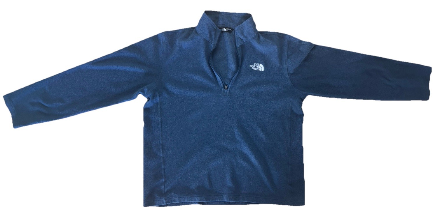 The North Face Glacier TKA 100 Fleece Mens Large 1/4 Zip Pullover Blue Outdoors