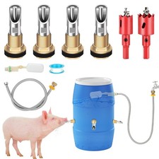 Automatic Pig Waterer Nipple System, Stainless Steel Pig Waterer with Brass W...