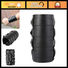 Men's Leather Triple Strap Cuff Wristband - Wide Gauntlet Arm Armor, 4 Rows