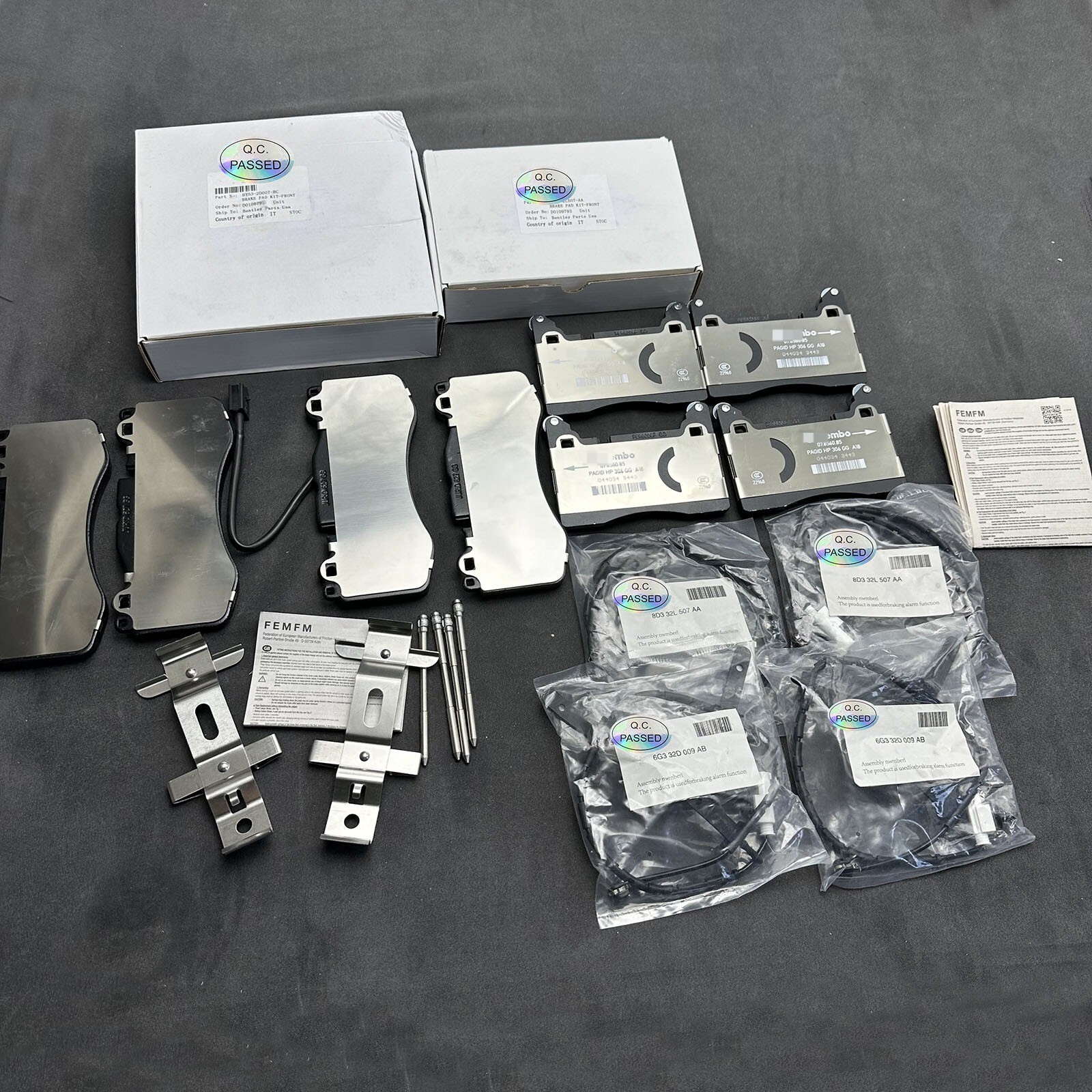 Aston Martin DB11 Front Brake pad sets Set P/N HY532D007BC