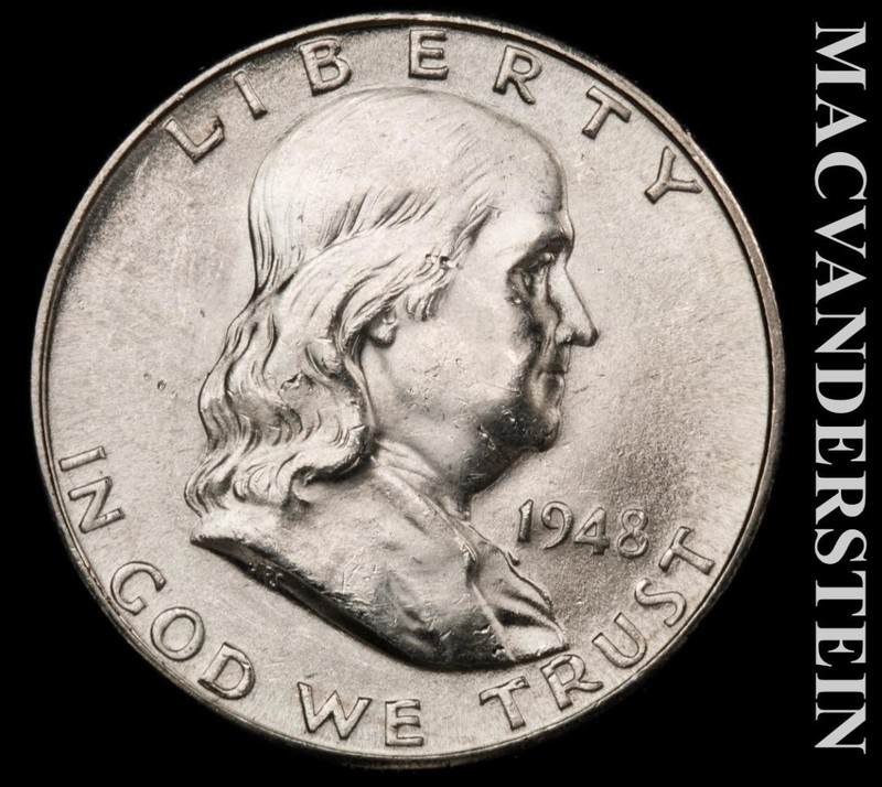 1948-D Silver Franklin Half Dollar - FBL - Choice Gem Brilliant Unc  #L6577