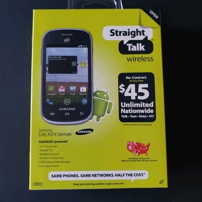Straight Talk Samsung Galaxy Centura Prepaid Cell Phone 3.5'' Android 4.0 New