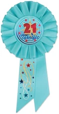 21 & Terrific Rosette of Size 3¼" x 6½" for Birthday - Beistle