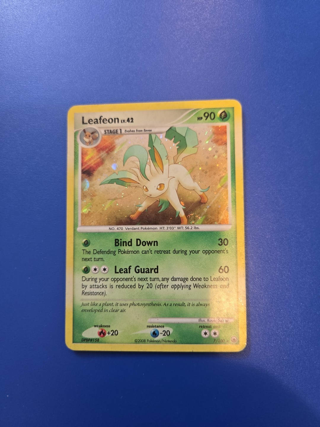 Leafeon Majestic Dawn 7/100 Holo Rare Pokemon TCG 2008 Near Mint