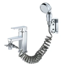 Adjustable Handheld Shower Head Spray Tap Attachment Set For Sink And Bathroom