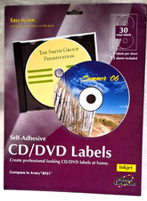 NEW Printer Creations 30 CD/DVD Labels For Inkjet Compare to Avery 8931 SEALED