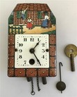 1920s Miniature Pendulette Wall Clock W/ Enameled Hansel & Gretel Motif Germany — photo 1