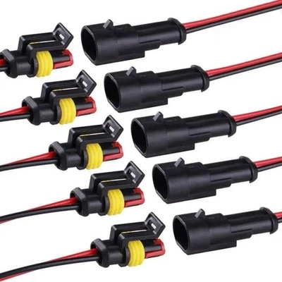 5PCS 2 Pin Waterproof Wire Connector 16AWG Car Truck Boat Plug AU - image 1 of 4