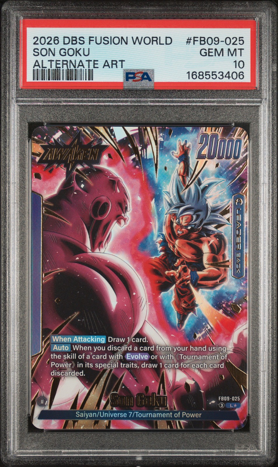 2026 DRAGON BALL SUPER CARD GAME FUSION WORLD DUAL EVOLUTION SON GOKU PSA 10 view 1