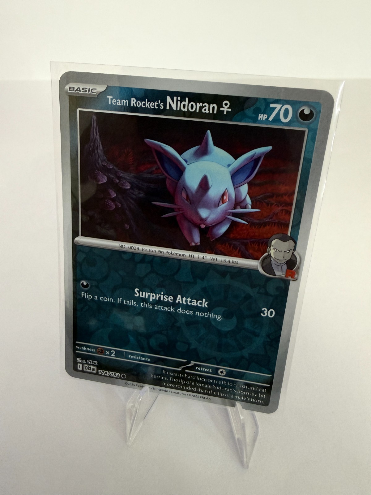 Team Rocket's Nidoran 114/182 Reverse Holo Pokémon Destined Rivals NM