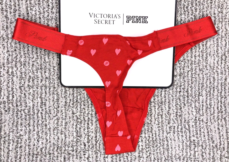 Victoria's Secret ROSA NUEVO CON ETIQUETAS XXL Tanga Rojo Panty Corazones Lindo Hechizo Sexy Foto 2 de 4