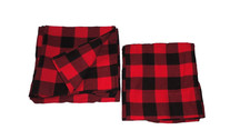 Mainstays Buffalo RED WHITE black FLANNEL 2 King PILLOWCASES 18x39