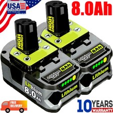 2 PACK 8.0Ah For RYOBI 18V One Plus High Capacity P108 Lithium-Ion Battery NEW