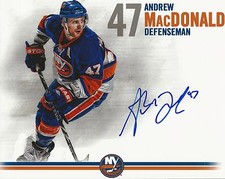 ANDREW MACDONALD SIGNED NEW YORK ISLANDERS 8X10 PHOTO AUTOGRAPH