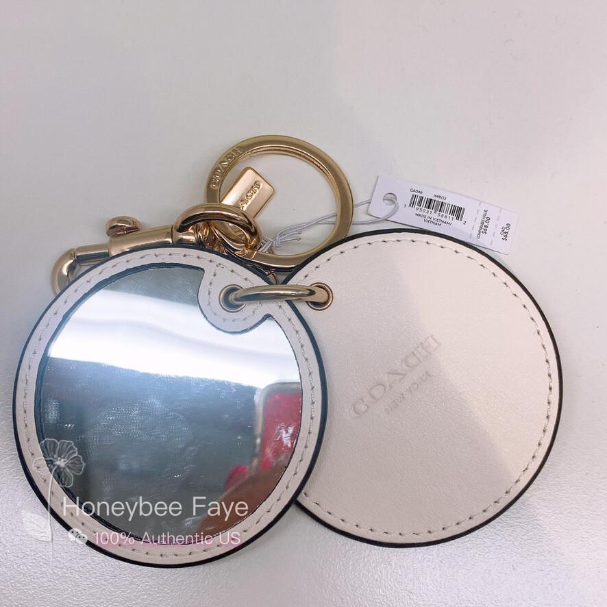 希少✨COACH Bag Charm Keychain Signature Coach Signature Bag/Key Charm key with pouch Silver/Soft Purple