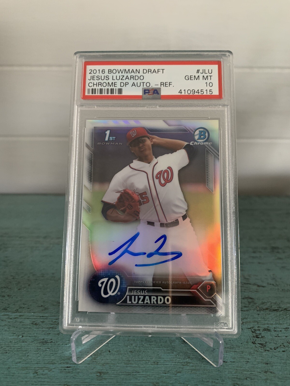 JESUS LUZARDO 2016 Bowman Chrome Draft Refractor Auto RC PSA 10 GEM MT /499