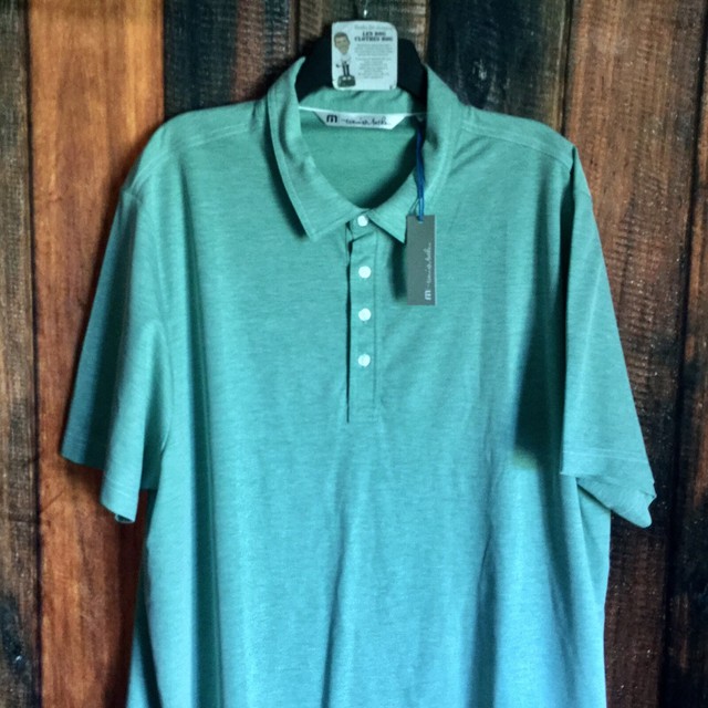 NEW Menâs TRAVIS MATHEW Crenshaw Performance Poly Golf Polo Shirt Mint Green XXL | eBay