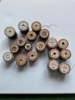 VINTAGE J P COATS WOODEN COTTON REELS INC DUMPYS UK
