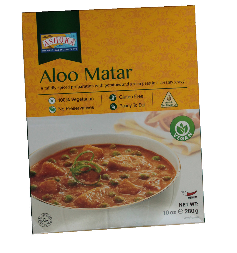 10 platos preparados Aloo Matar 280 g originales India cocina rápida Masala VEGANO