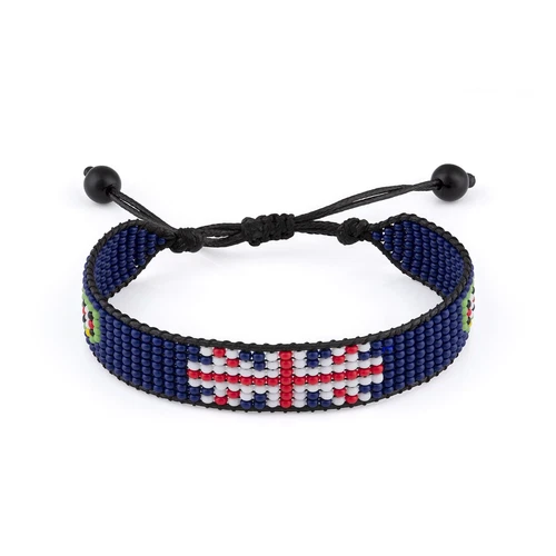 British Virgin Islands Flag Bracelet,Boho Style Rope Bracelet for Women, Men, A