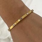 Cz Bracelet Bangle Cuff Anti-tarnish 6mm Fashion Woman 18k Gold Plated