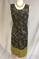 Simply Vera Wang Women's Summer Sleeveless Dress Size 6 Brown Green Pattern